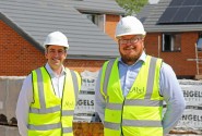 Pride in the Job winner Tim Walsingham right and Abel Homes managing director Paul LeGrice sm