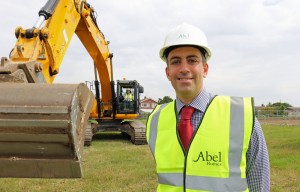 Cutting the first sod at Abel Homes Mattishall site 1