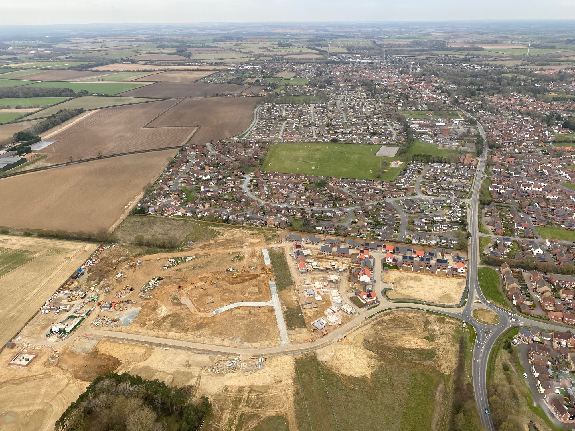 abel homes development new build land in norfolk this is a photo of swaffham aerial view cygnet rise development