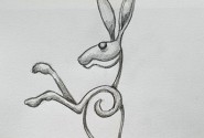 Watton Green dancing hare sketch 500px