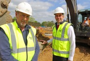 Abel Homes site manager Alan Read left and managing director Paul LeGrice cut the first sod at the firms new Watton Green site sm