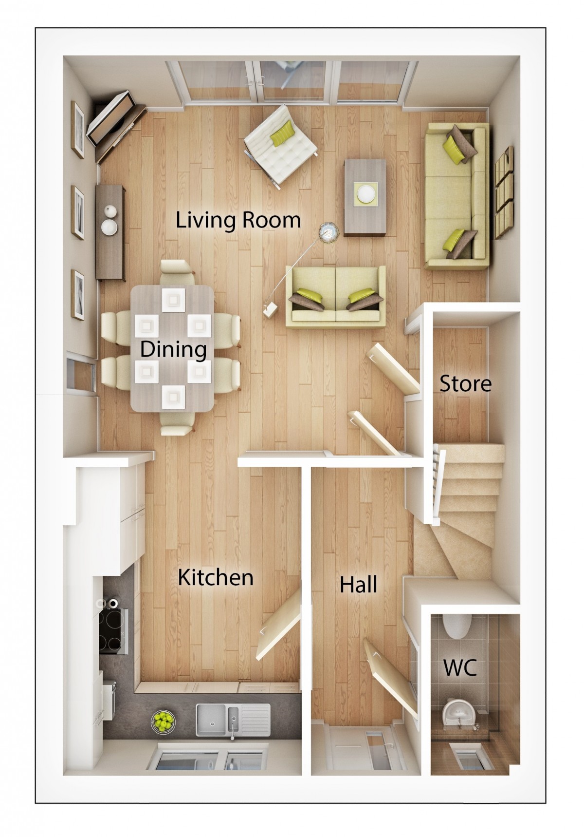 Plot 54 » A semidetached 3 bedroom home with single garage